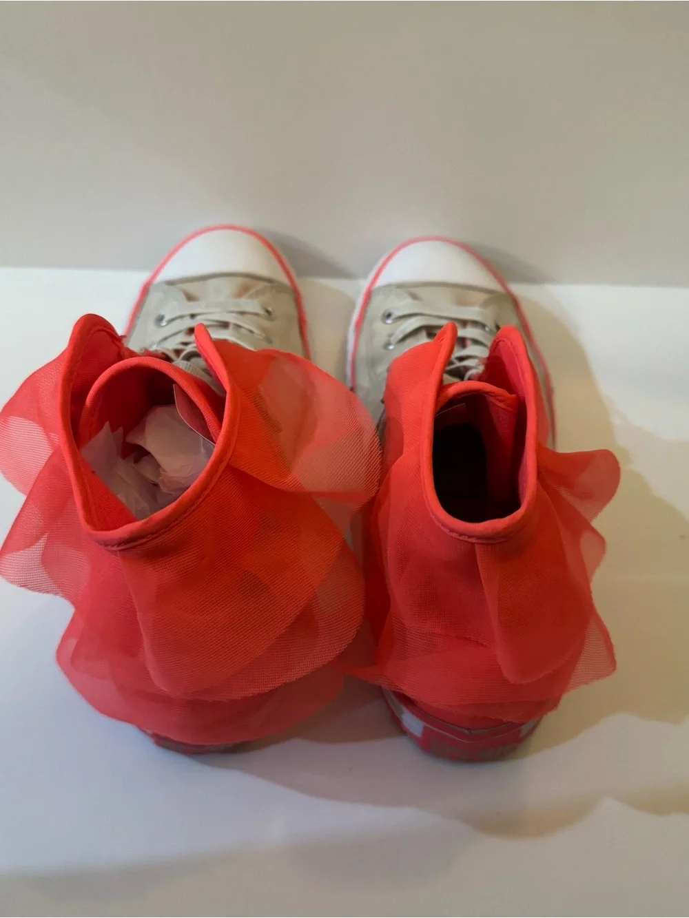 Converse CTAS Block Party High Top Ruffle Pink and White